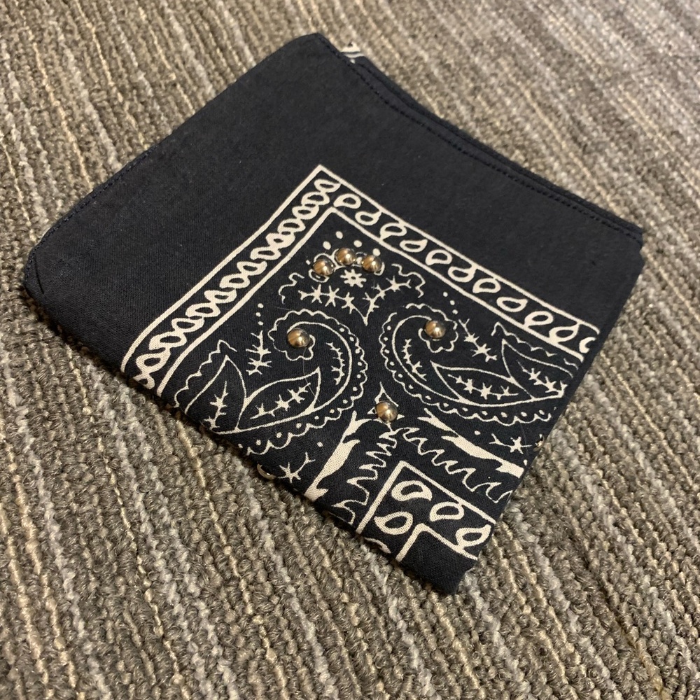 Blue Paisley Bedazzled Bandana